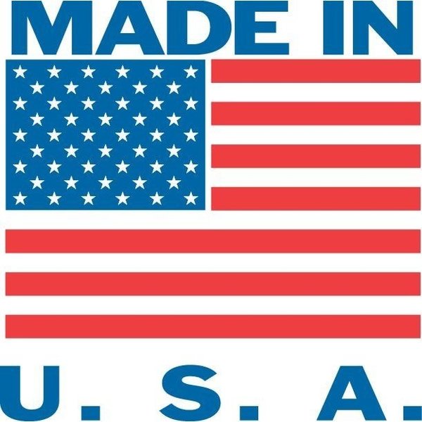 Decker Tape Products Label, DL1620, FLAG MADE IN USA, 4" X 4" DL1620